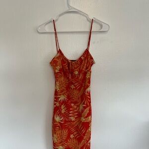 Tropical orange mini dress